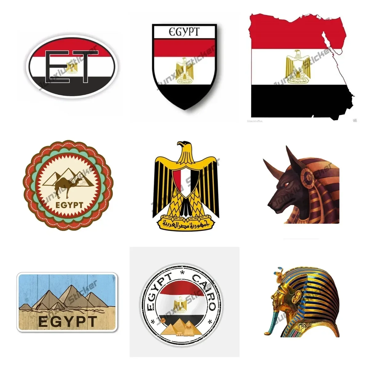 Laptop Accessories Egypt - Stiker Decal bendera Mesir piramida perjalanan