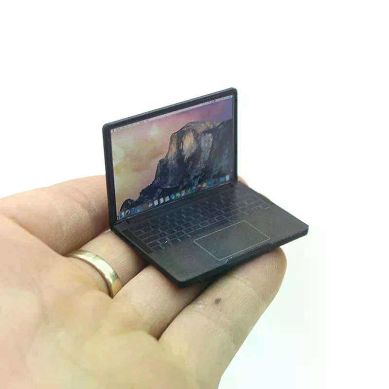 Laptop Accessories Cute - Simulasi Lucu 1:12 Mini Laptop Komputer