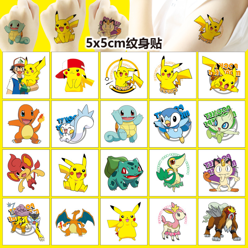 Laptop Accessories Cute - 5*5Cm 20 Buah Stiker Tato Pokemon