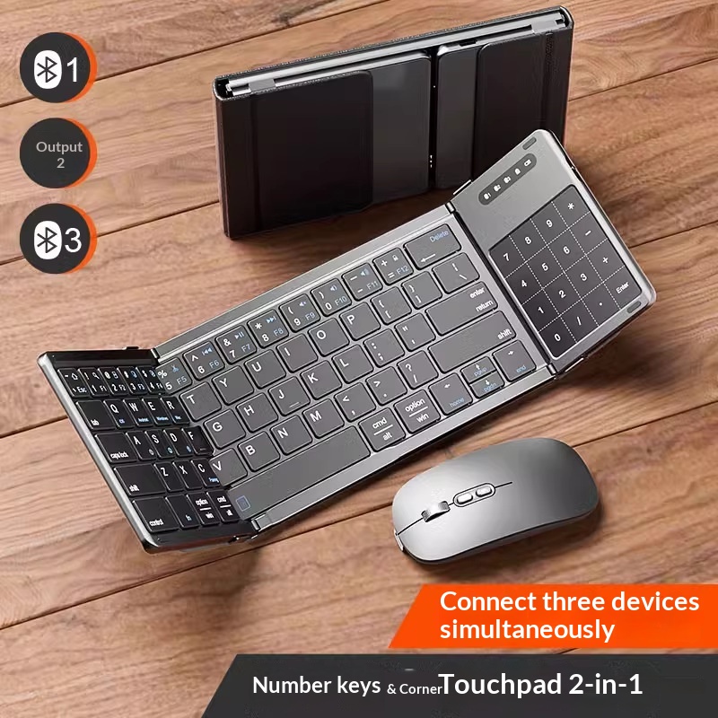 Laptop Accessories Mouse - Keyboard Bluetooth Nirkabel Mengzu Tri Fold