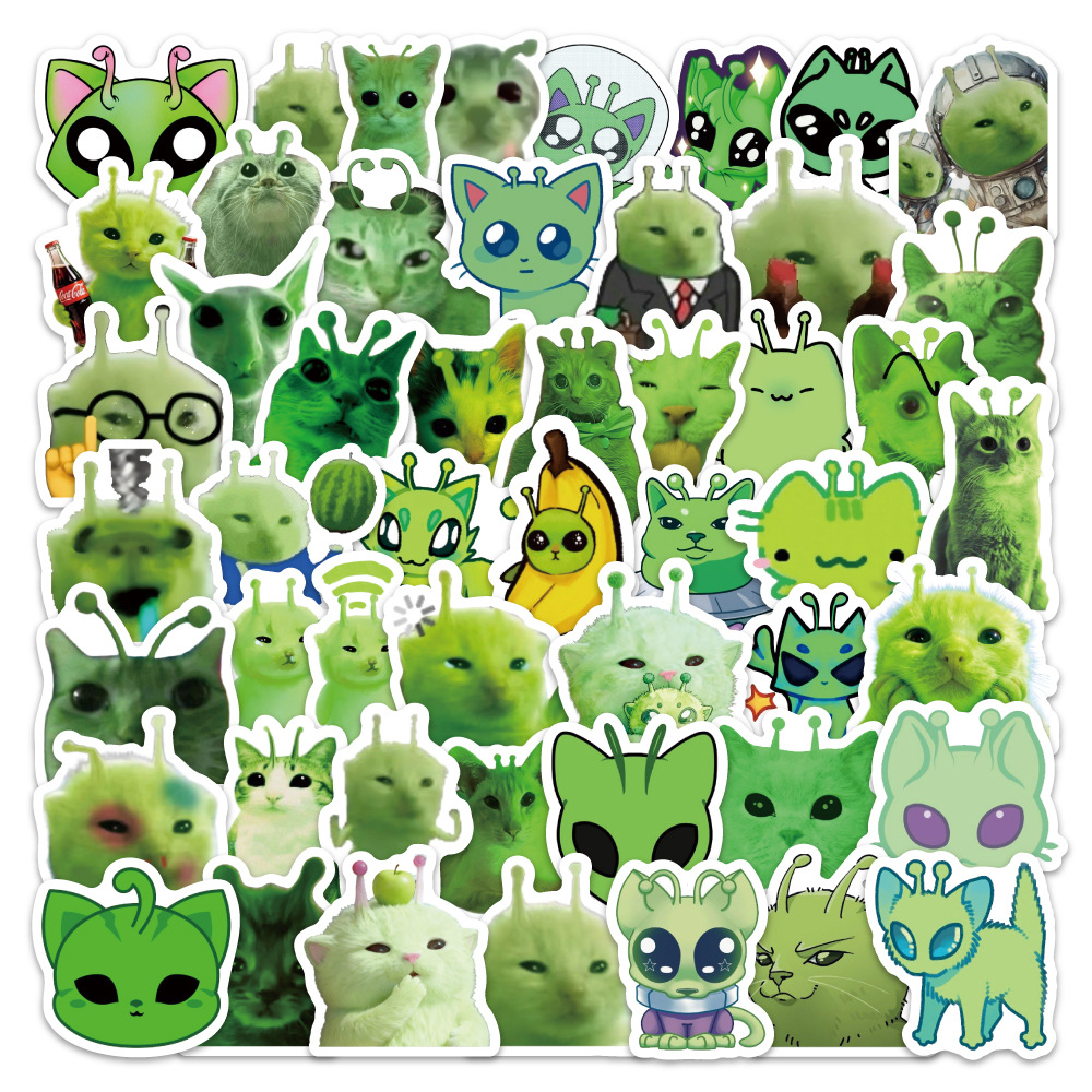 100pcs Stiker Emoji Kucing Ali - Laptop Accessories Cute ulasan dan harga