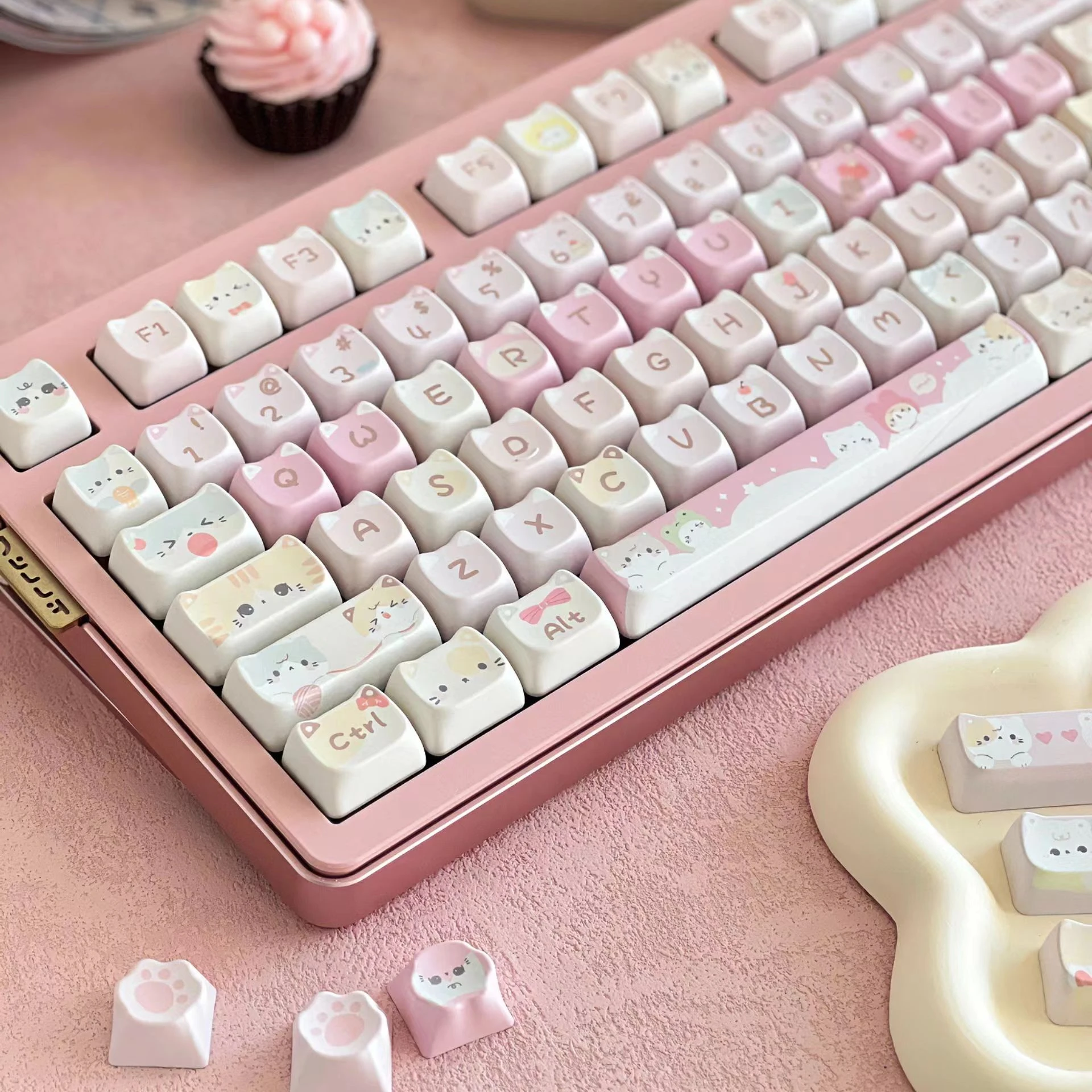 KeyCap Meow merah muda kepala  - Laptop Accessories Cute ulasan dan harga