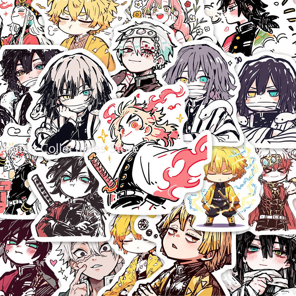 55PCS Stiker Anime Demon Slaye - Laptop Accessories Cute ulasan dan harga