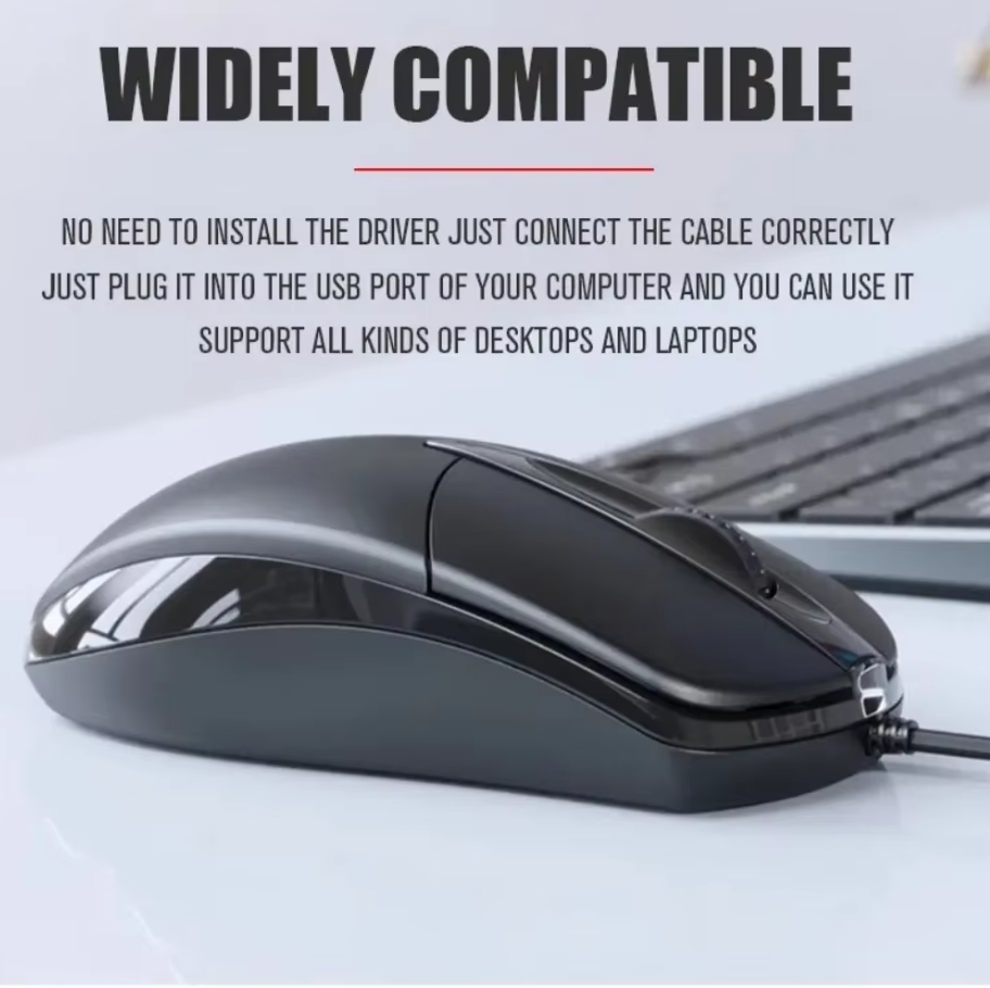 Mouse Berkabel Optik USB Lapto - Laptop Accessories Productivity ulasan dan harga